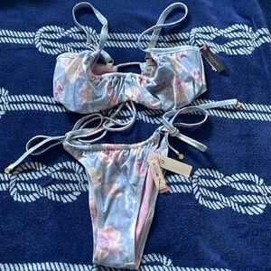Victoria's Secret Ruched Wicked Push Up W/O  Padding Bikini Swim Set 36DD